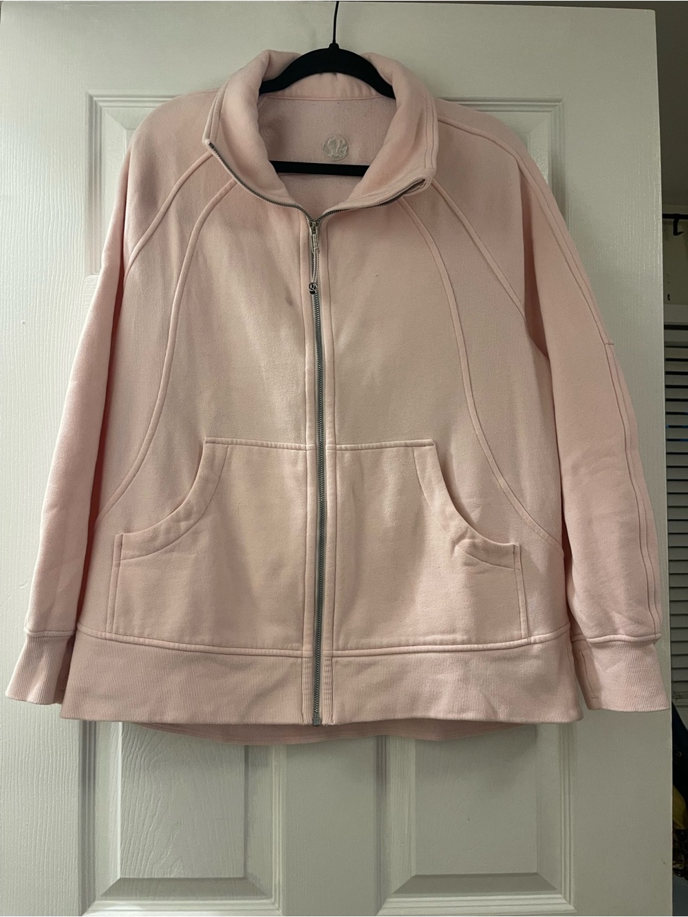 lululemon Blush Pink Full Zip Funnel Neck Jacket, size Large